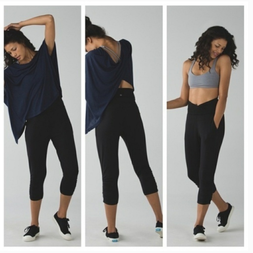 Lululemon Sunset Salutation Cropped black leggings - size 6